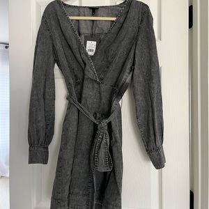 Who What Wear Black Acid Washed Denim Dress, Medium NWT